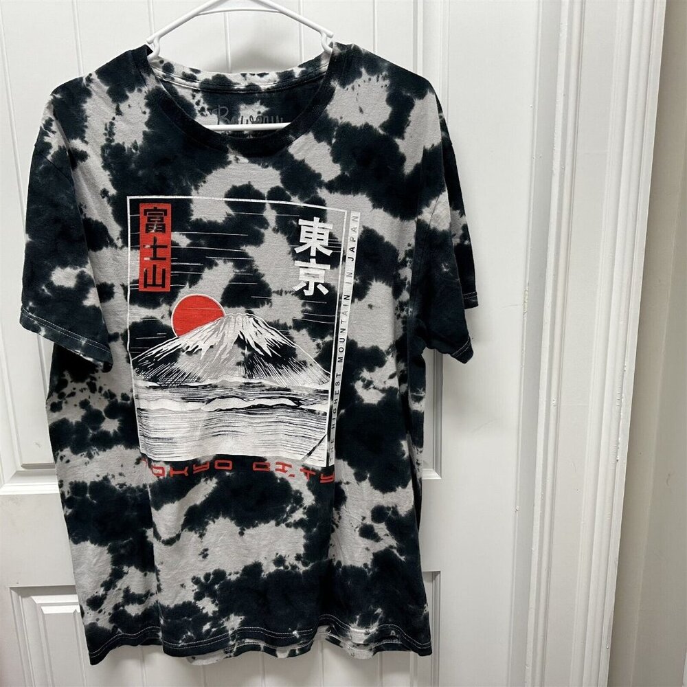 Bowery Supply Co T Shirt Mens Japan Mt Fuji Highest Mountain Large Tie Dye
